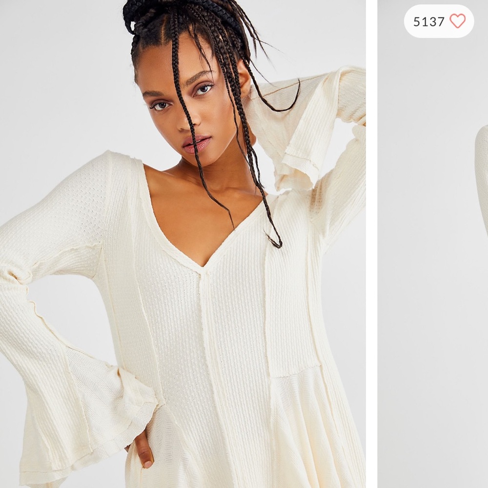 Free People Primrose Thermal Tunic - Ivory